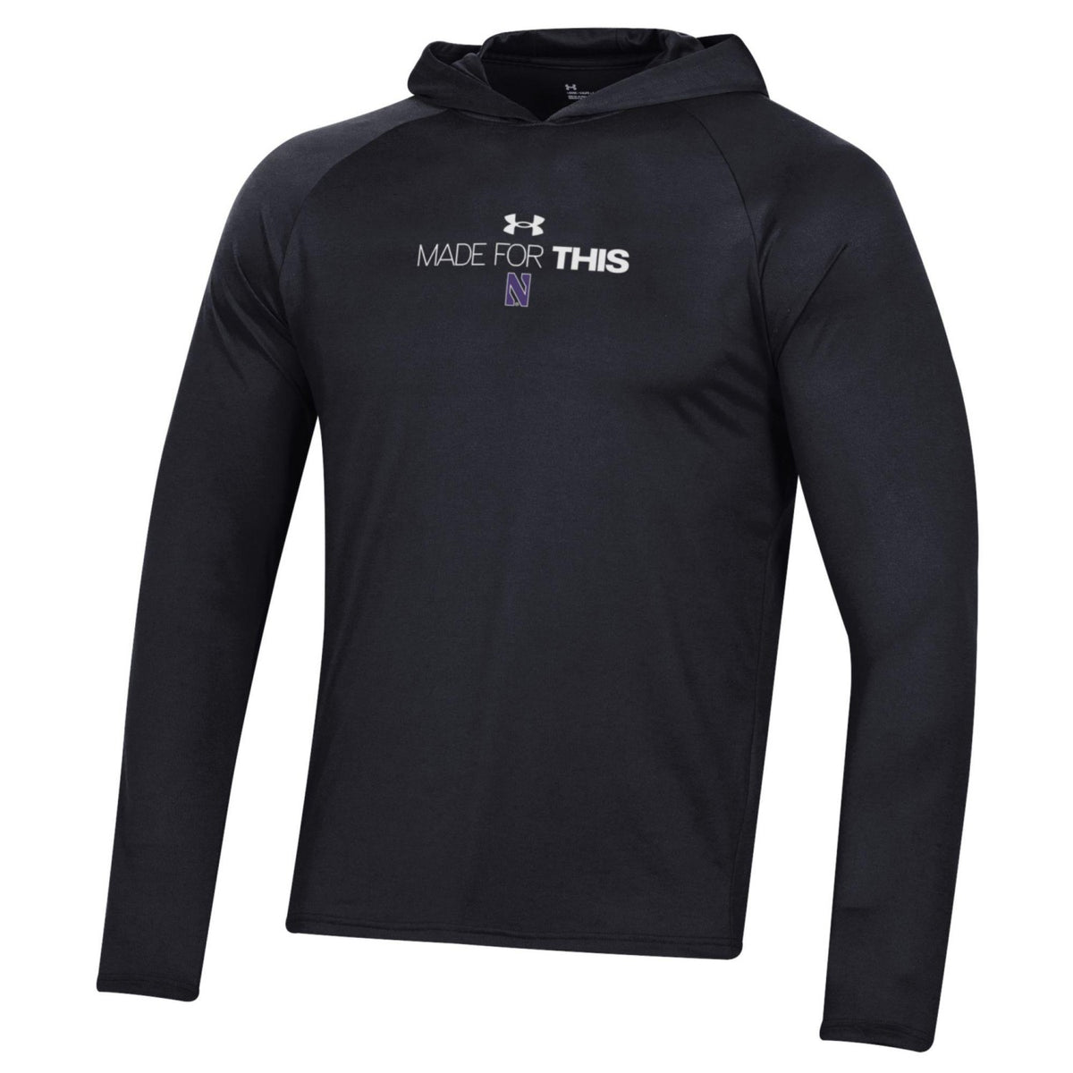 Northwestern Wildcats Men's Under Armour Tactical Tech™ Black Short Sleeve  T-Shirt with Northwestern Football Gothic Design