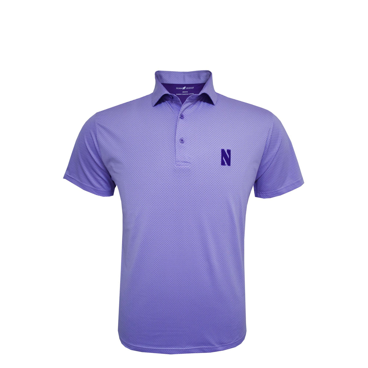 Northwestern Wildcats Men's Horn Legend Purple Patterned Polo