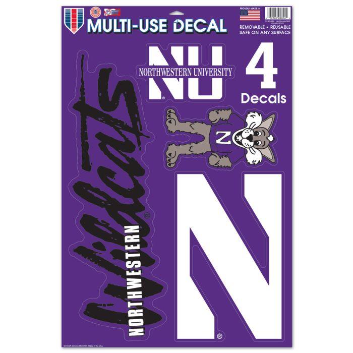 Northwestern Wildcats Variety Decal 4Pack Northwestern Team Store