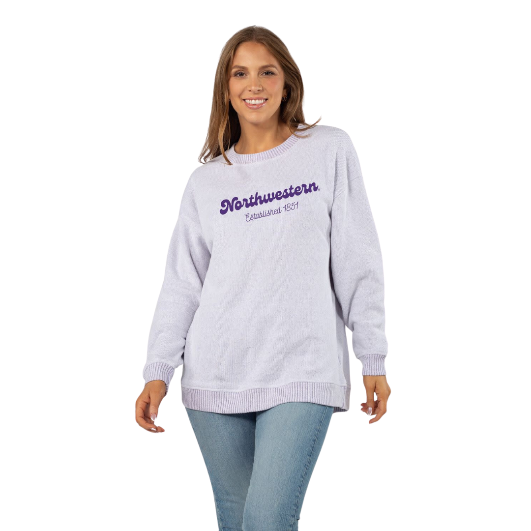 Northwestern Wildcats Women's Chicka-D 1851 Light Purple Crew