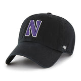 Northwestern Black Primary Logo Clean Up Hat