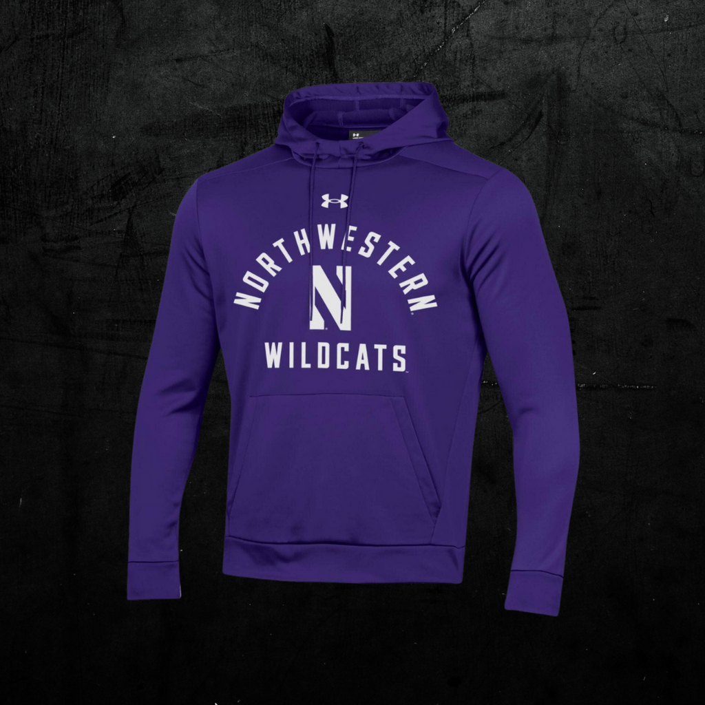 Northwestern Wildcats Under Armour purple sweatshirt with black textured background