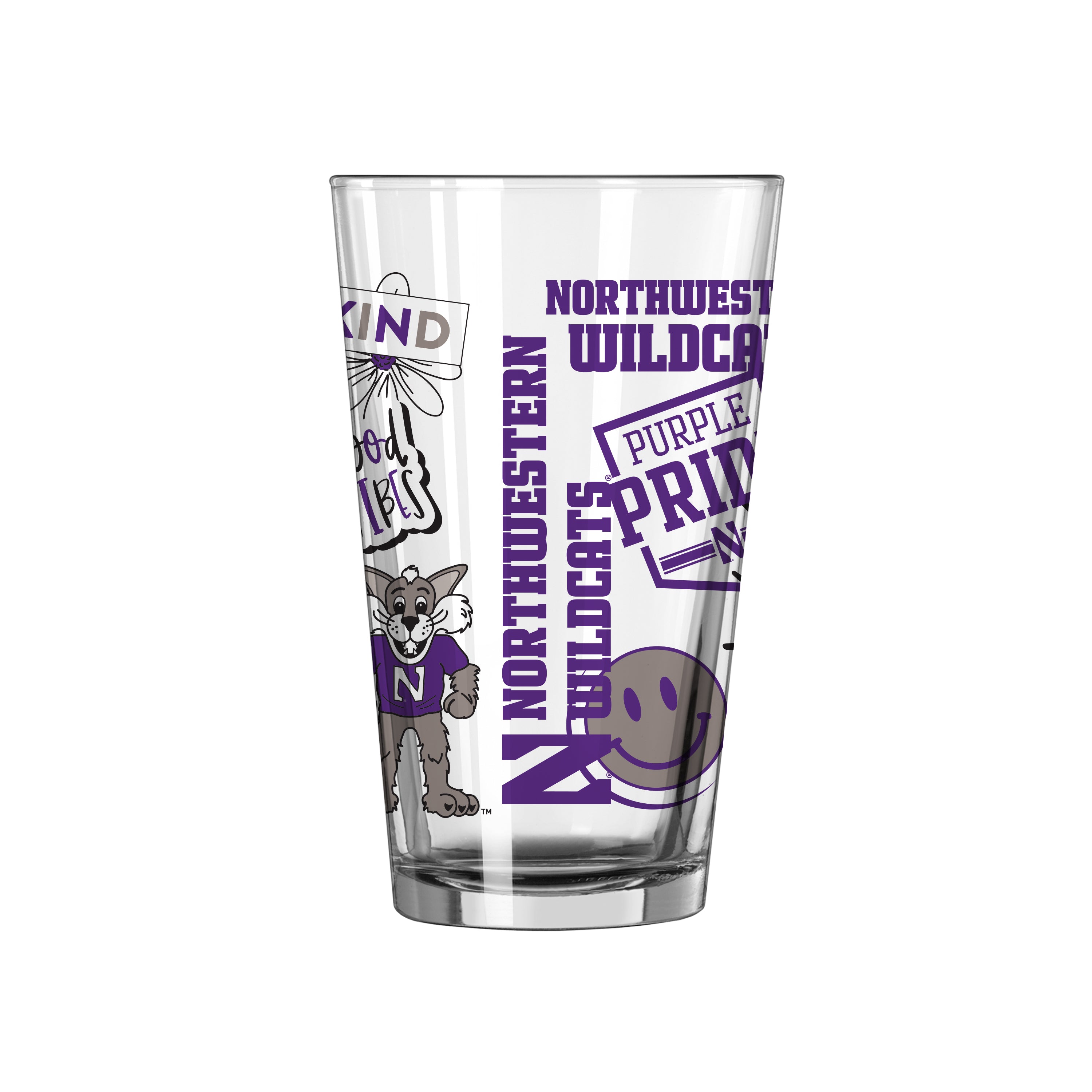 Northwestern Wildcats 2.5 oz. Purple Stainless Steel Shooter Shot Glass  with N-Cat Design