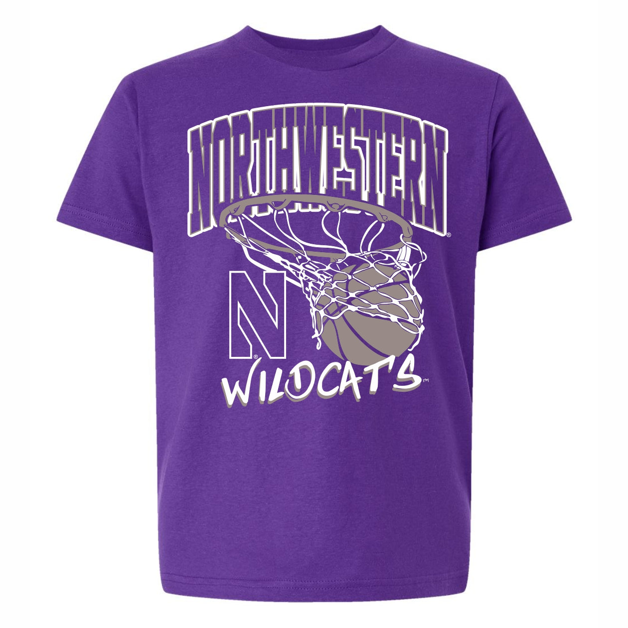 Northwestern Basketball Youth Purple T-Shirt