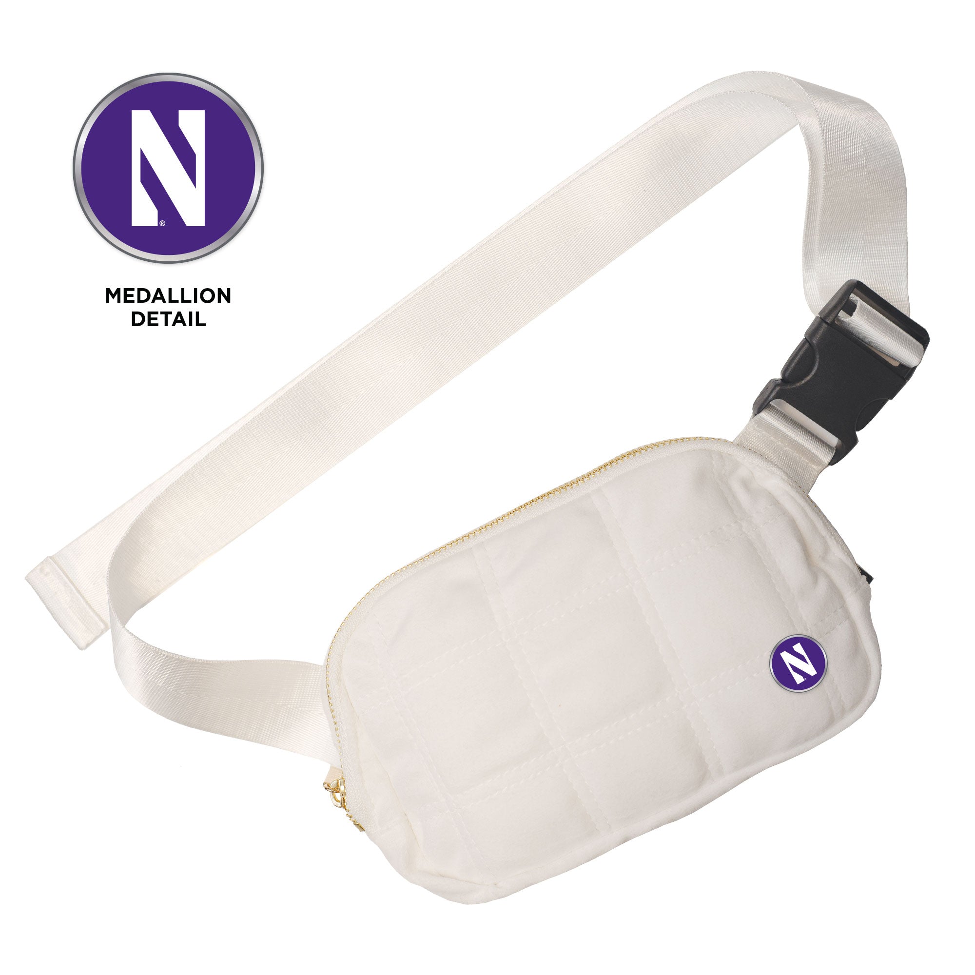 everywhere belt bag white lululemon Northwestern Wildcats White Quilted Belt Bag – Northwestern Team Store