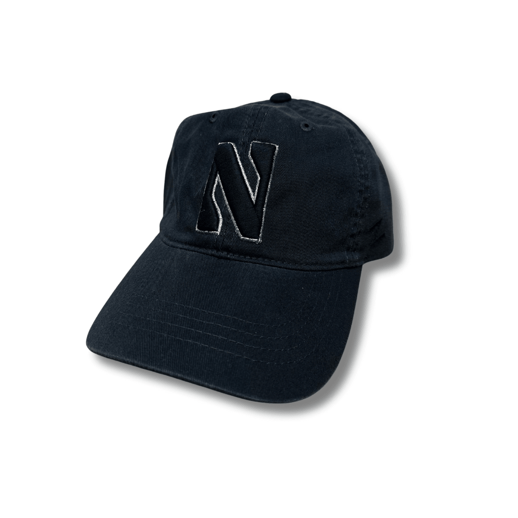 Northwestern Wildcat N Big Adjustable Black Hat - Northwestern Team Store