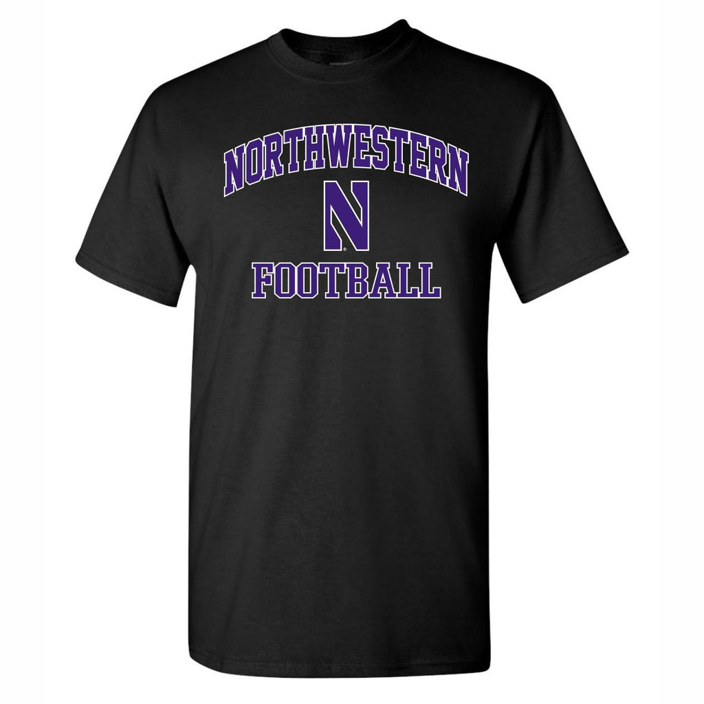 Northwestern Wildcats 2 Color Arch Football T-Shirt - Northwestern Team Store