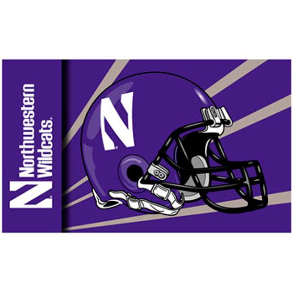 Northwestern Wildcats 3X5 Premium Football Helmet Flag - Northwestern Team Store