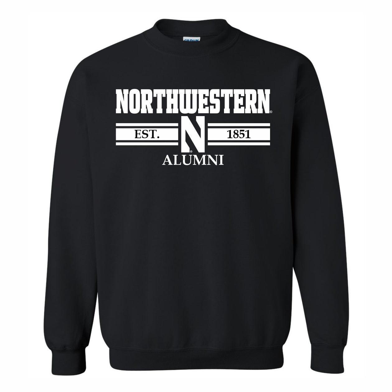 Northwestern Wildcats Alumni Bar Black Crew - Northwestern Team Store