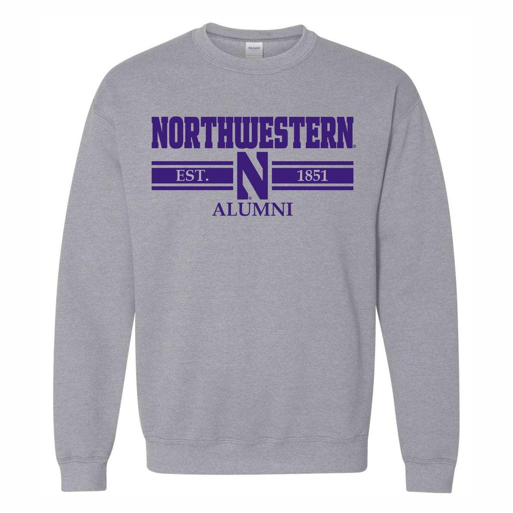 Northwestern Wildcats Alumni Bar Grey Crew - Northwestern Team Store