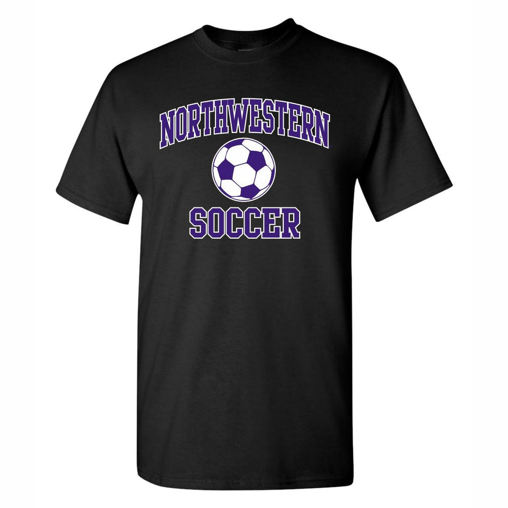 Northwestern Wildcats Arched NU Soccer Black T-Shirt - Northwestern Team Store