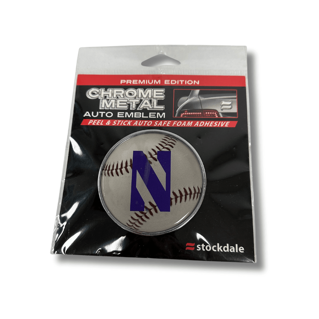 Northwestern Wildcats Baseball Chrome Auto Emblem - Northwestern Team Store