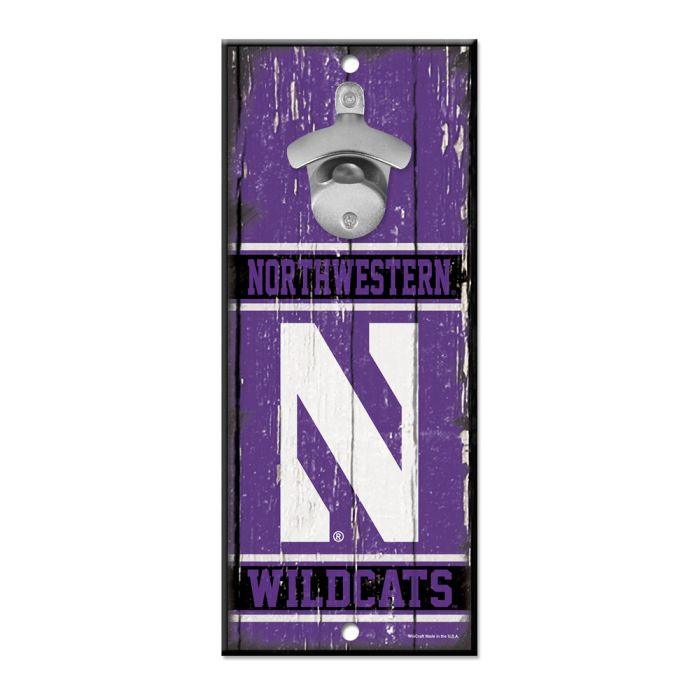 Northwestern Wildcats Bottle Opener Sign - Northwestern Team Store