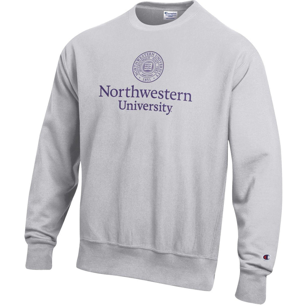 Northwestern Wildcats Champion University Seal Grey Crew - Northwestern Team Store