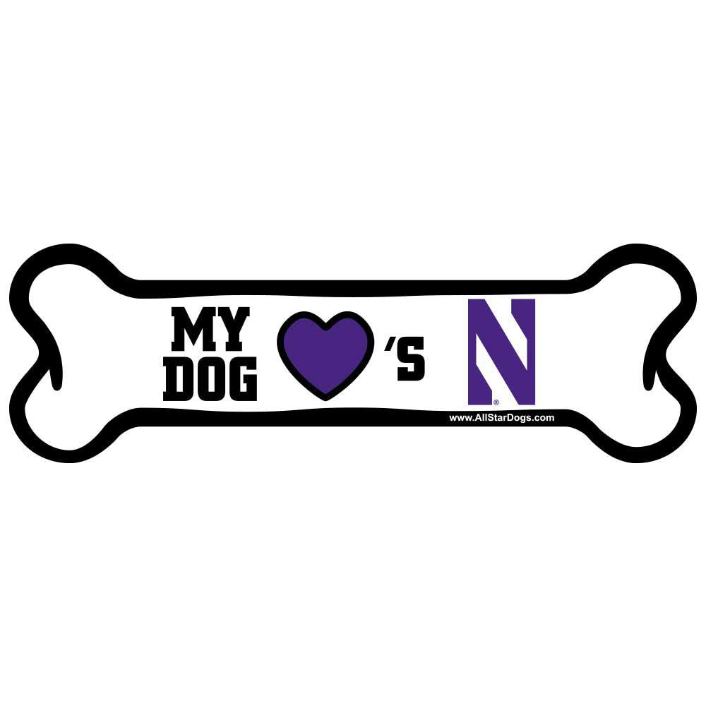 Northwestern Wildcats Dog Loves NU Magnet Decal - Northwestern Team Store