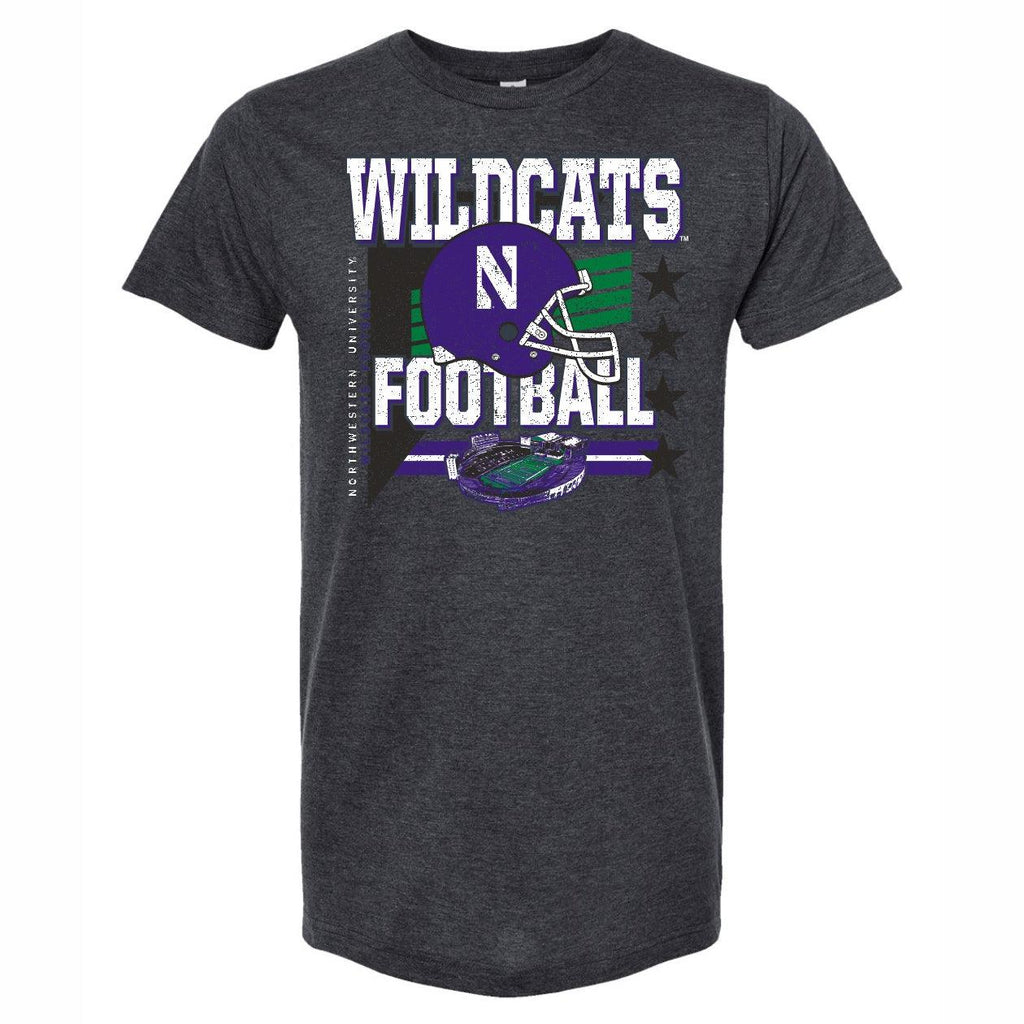 Northwestern Wildcats Helmet and Ryan Field T-Shirt - Northwestern Team Store
