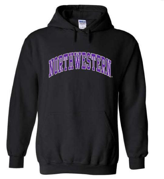 Northwestern Wildcats Men's Black &amp; Purple Arched Hoodie - Northwestern Team Store