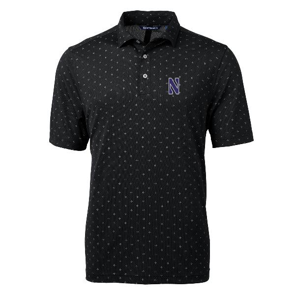 Northwestern Wildcats Men's Cutter &amp; Buck Virtue Eco Pique Tile Print Recycled Polo - Northwestern Team Store