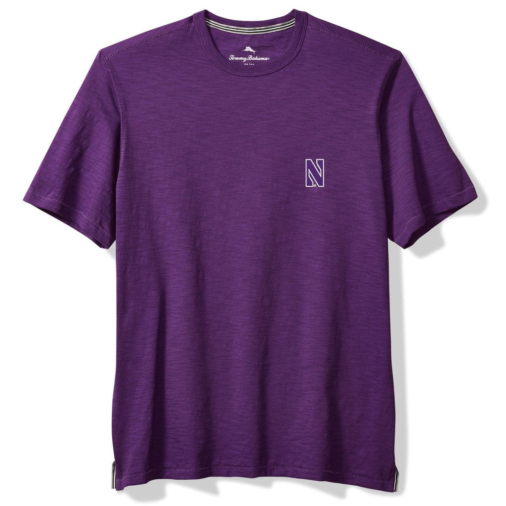 Northwestern Wildcats Men's Tommy Bahama Bali Skyline Pima Purple T-Shirt - Northwestern Team Store