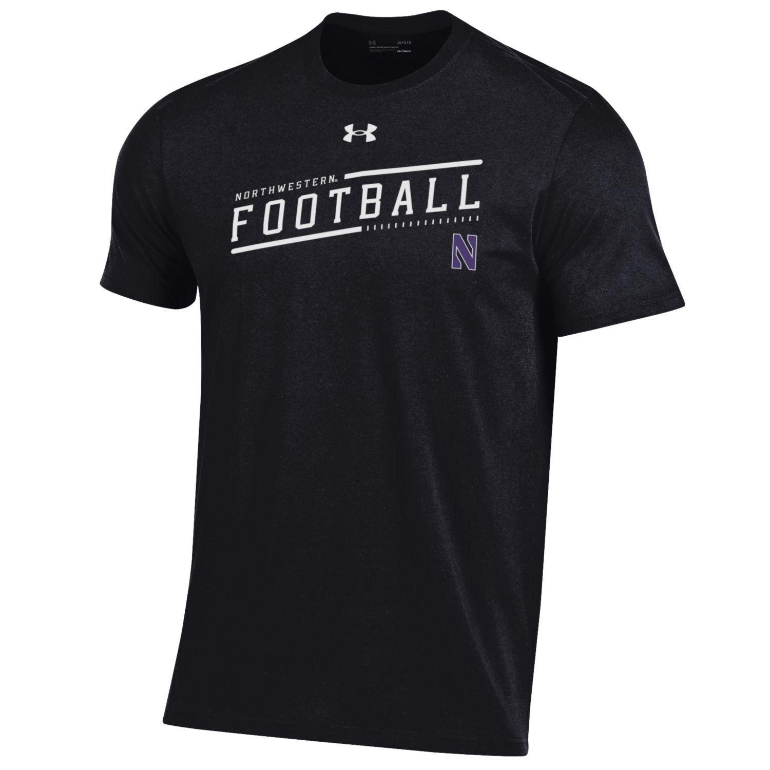 Northwestern Wildcats Men's Under Armour Football Black T-Shirt