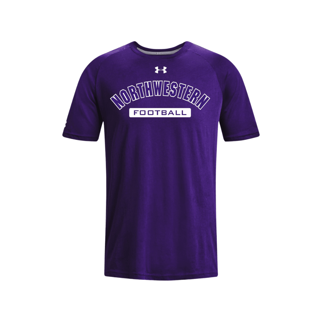 Northwestern Wildcats Men's Under Armour Football White Banner T-Shirt