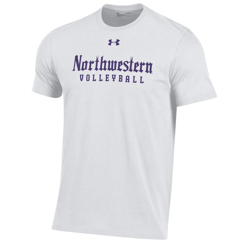 Northwestern Wildcats Men's Under Armour Gothic Volleyball White T-Shirt - Northwestern Team Store