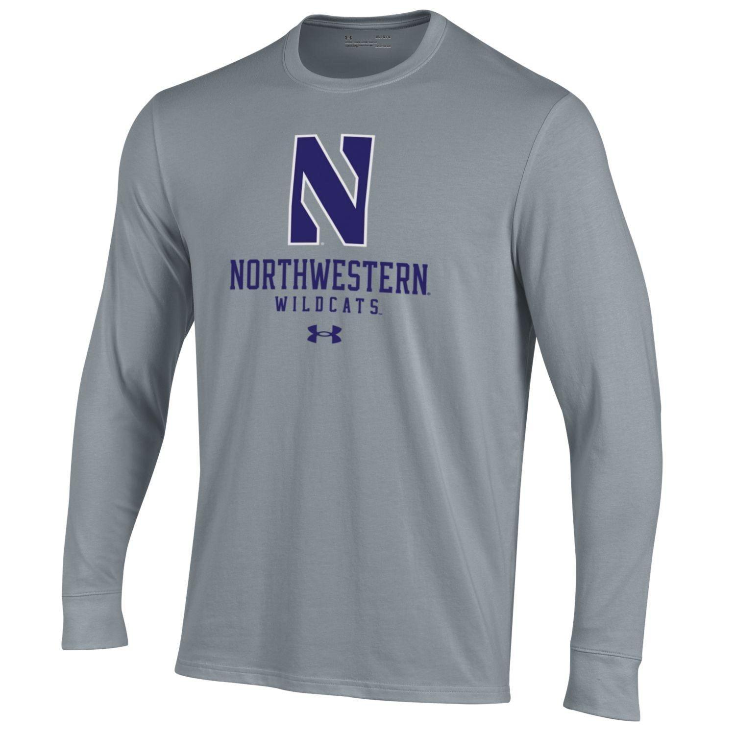 Northwestern Wildcats Men's Under Armour Perfect Grey Long-Sleeve T-Shirt