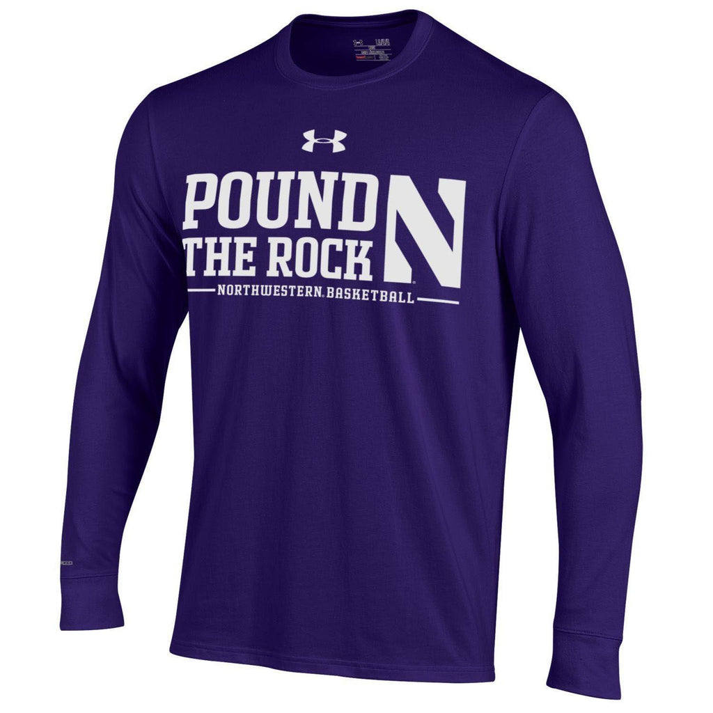 Northwestern Wildcats Men's Under Armour Pound The Rock Long-Sleeve T-Shirt - Northwestern Team Store