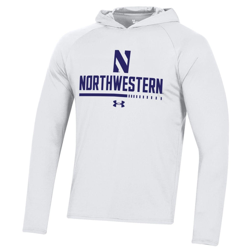 Northwestern Wildcats Men's Under Armour Tech Hooded White Long-Sleeve T-Shirt - Northwestern Team Store