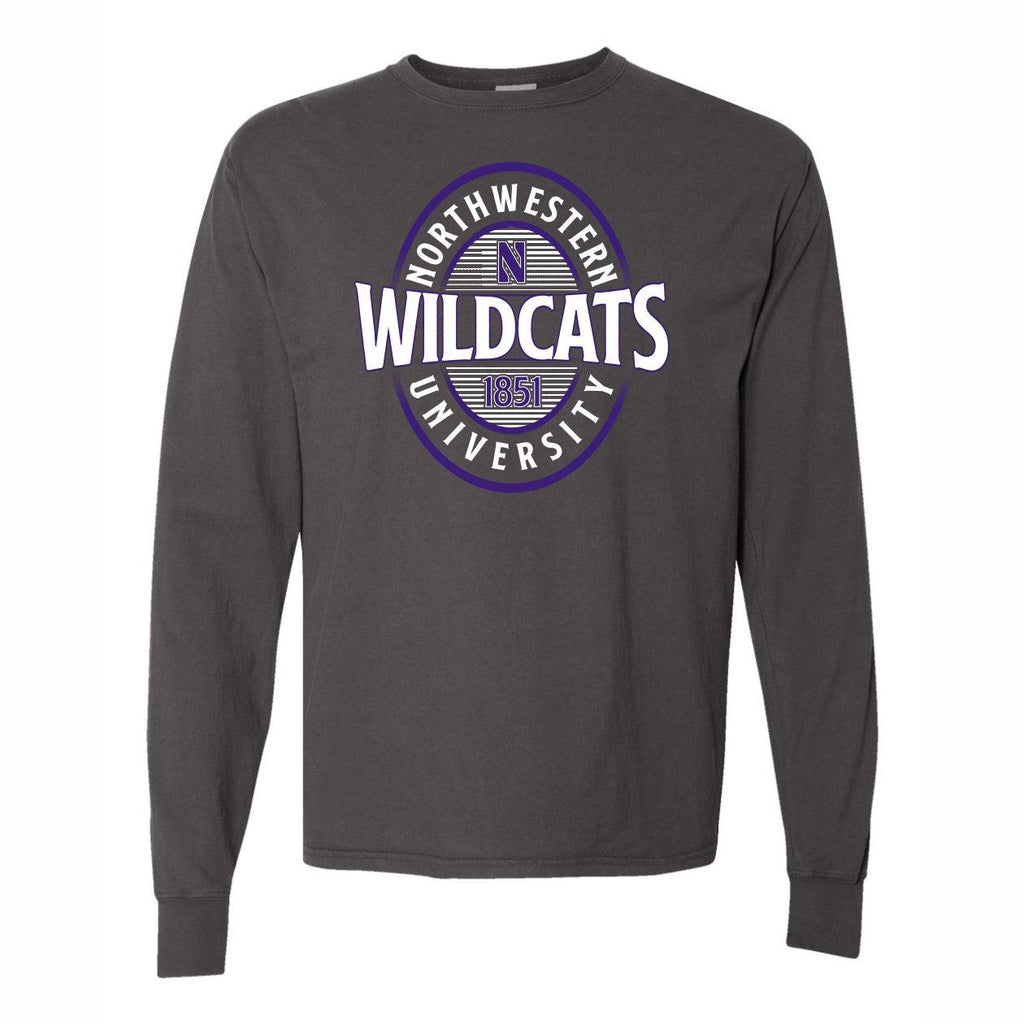Northwestern Wildcats Oval Establishment Long-Sleeve T-Shirt - Northwestern Team Store