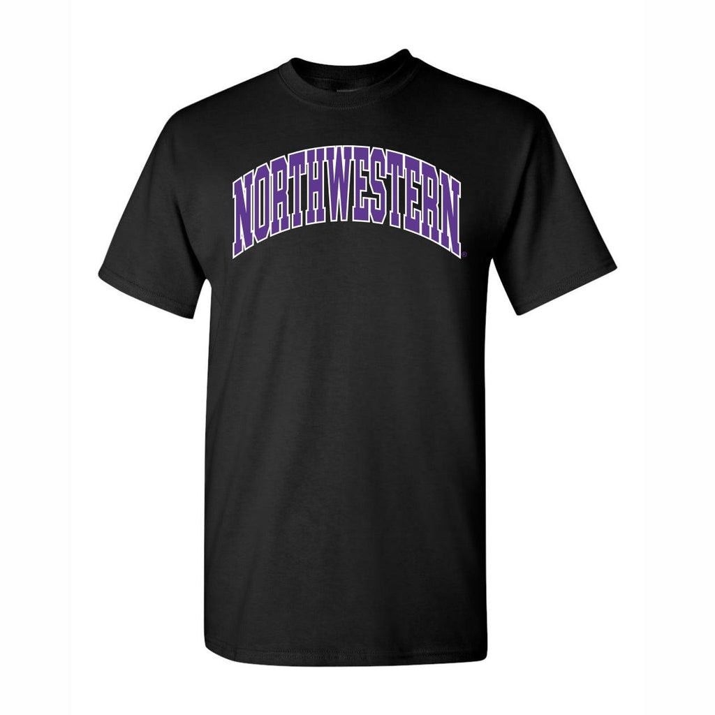 Northwestern Wildcats Two Color Arch Black T-Shirt - Northwestern Team Store