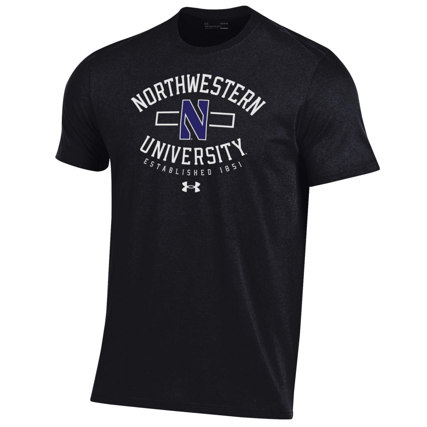 northwestern gear Under Armour Northwestern Wildcats Black Arched Performance T-Shirt