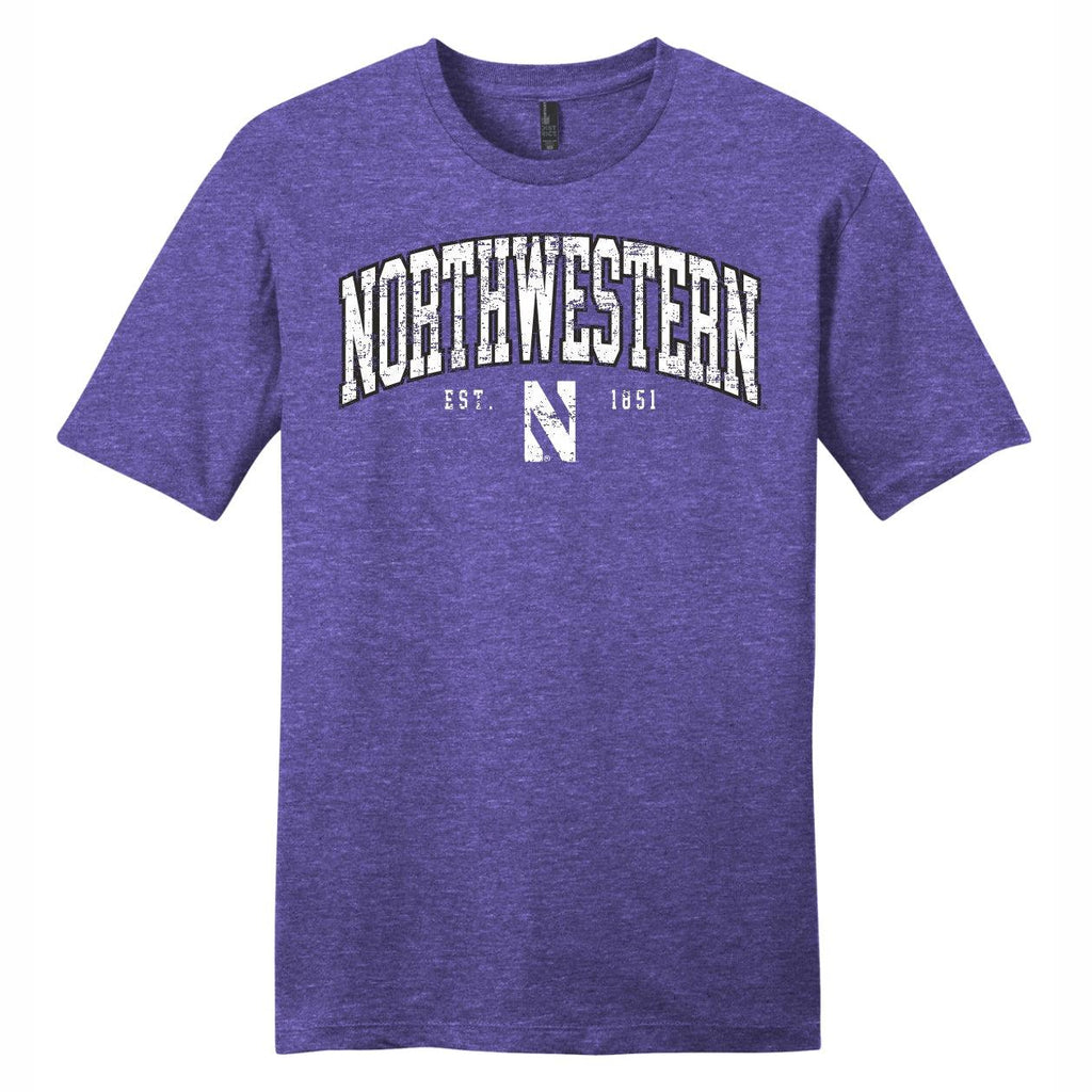 Northwestern Wildcats Vintage Arched Distressed T-Shirt - Northwestern Team Store