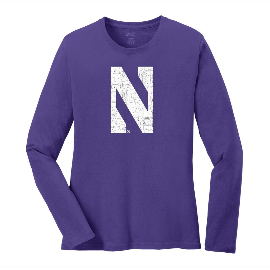 Northwestern Wildcats Women's Blue 84 Vintage N Long-Sleeve T-Shirt - Northwestern Team Store