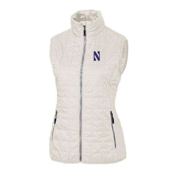 Northwestern Wildcats Women's Cutter &amp; Buck Coconut Rainier Insulated Full Zip Puffer Vest - Northwestern Team Store