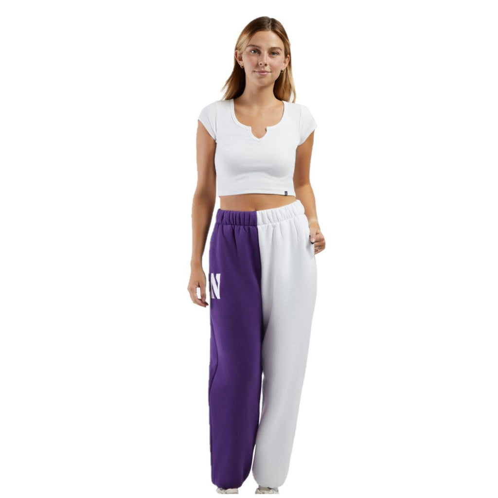 Northwestern Wildcats Women's Hype &amp; Vice Color Block Sweatpants - Northwestern Team Store