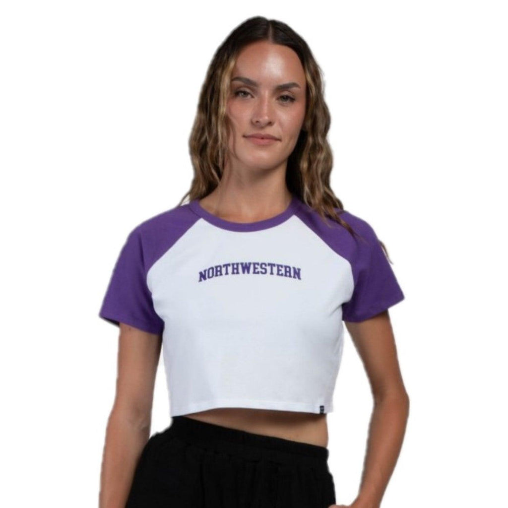 Northwestern Wildcats Women's Hype &amp; Vice Homerun Cropped T-Shirt - Northwestern Team Store