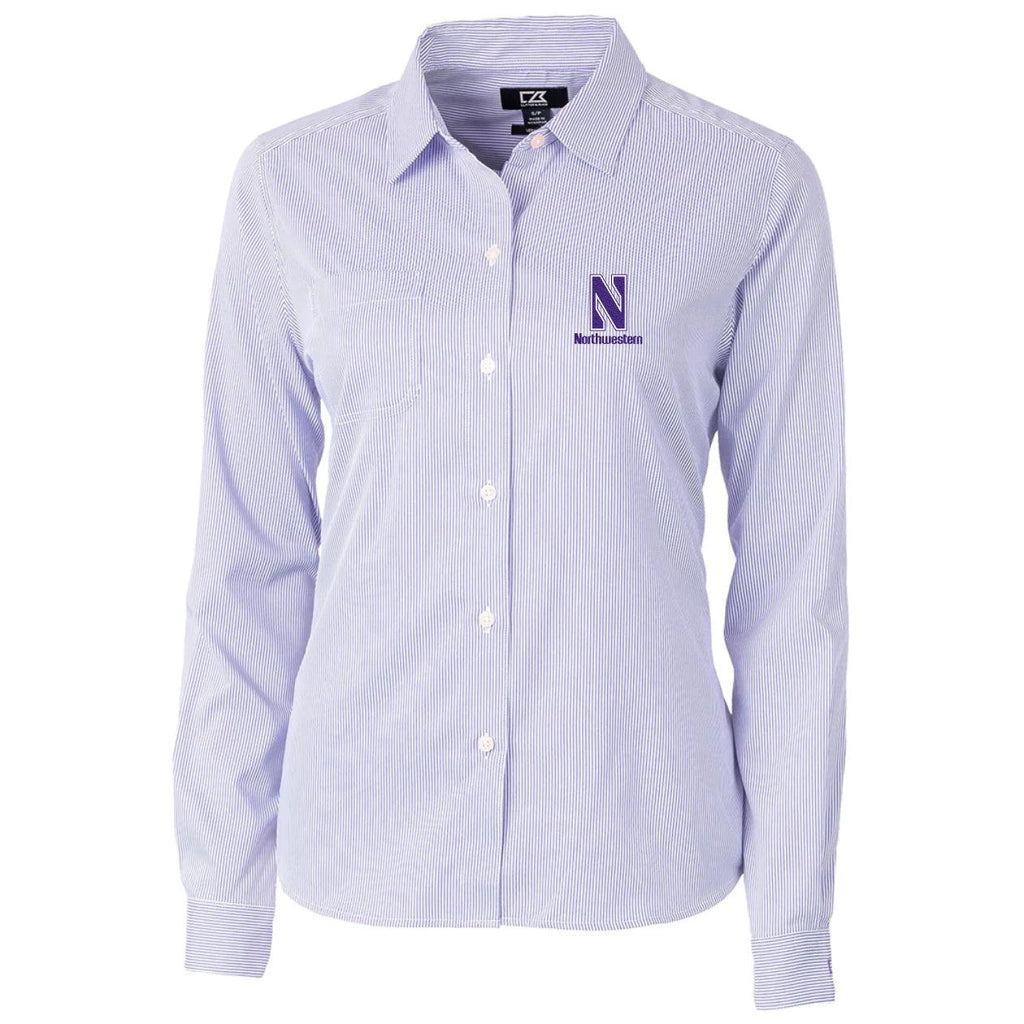 Northwestern Wildcats Women's N-Logo Dress Shirt - Northwestern Team Store
