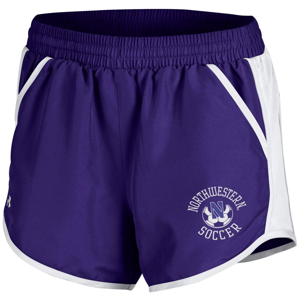 Northwestern Wildcats Women's Under Armour Fly-By Purple Shorts - Northwestern Team Store