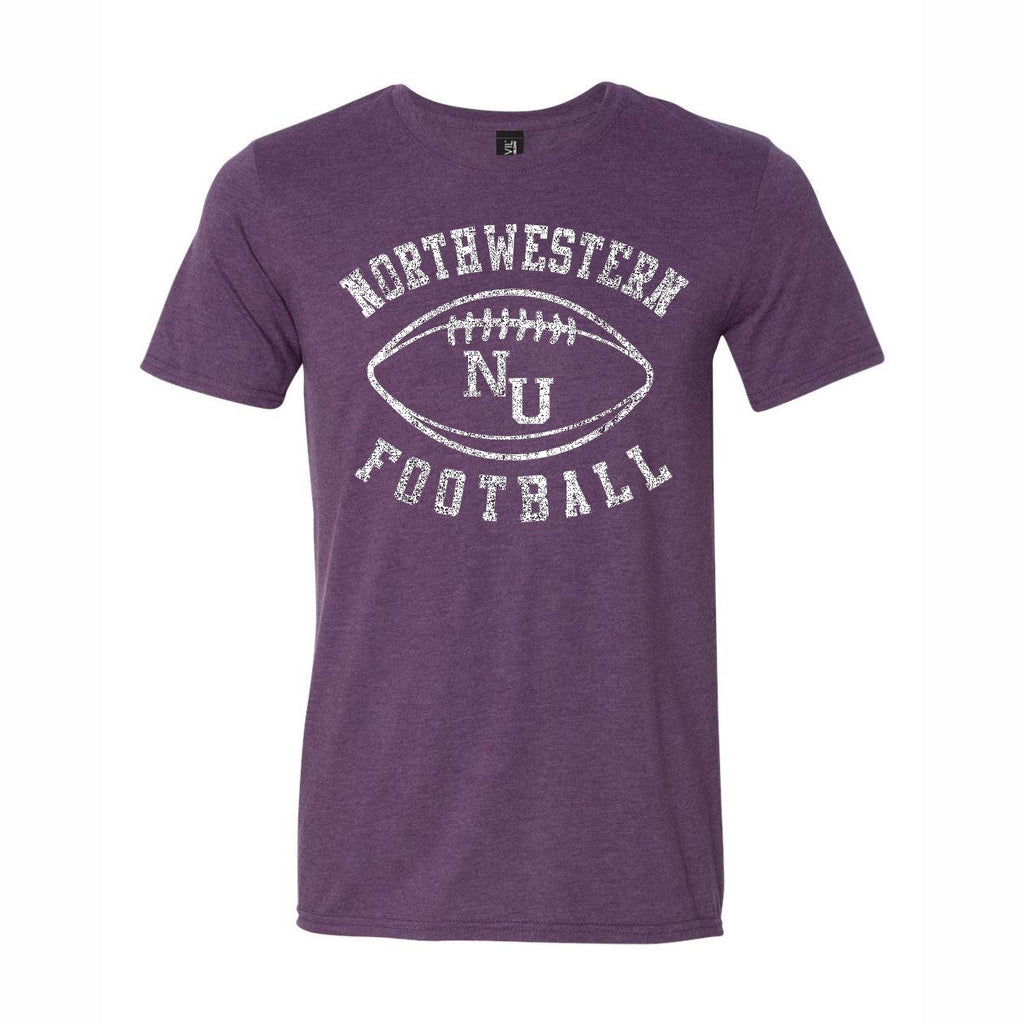Northwestern Wildcats Women's Vintage Distressed Football T-Shirt - Northwestern Team Store