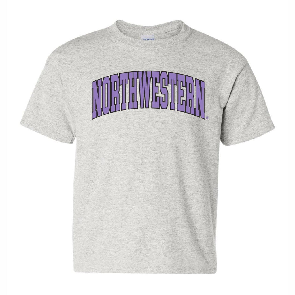 Northwestern Wildcats Youth Jumbo Arch Grey T-Shirt - Northwestern Team Store