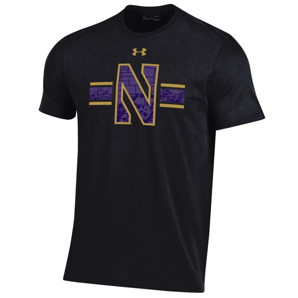 Northwestern Wildcats Youth Under Armour Gold Bordered "N" T-Shirt - Northwestern Team Store