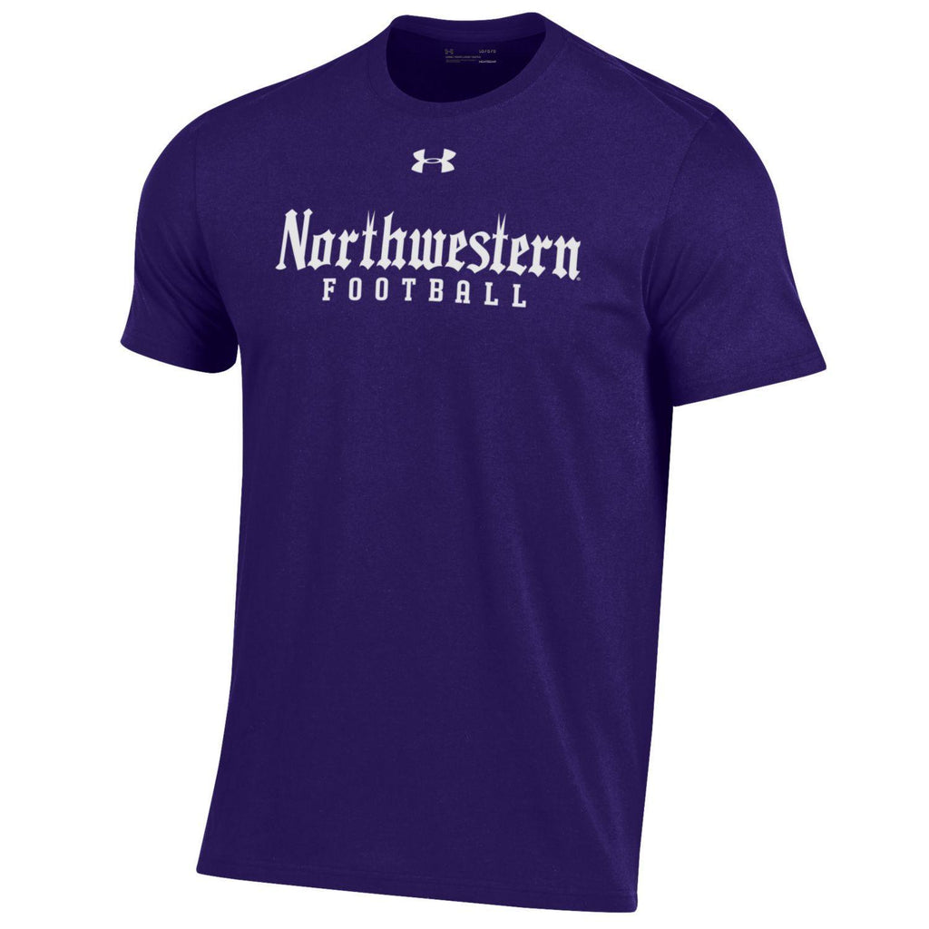 Northwestern Wildcats Youth Under Armour Purple Gothic Football T-Shirt - Northwestern Team Store