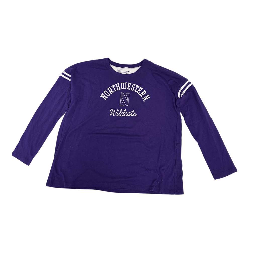 Northwestern Wildcats Youth Under Armour Script Arch Long-Sleeve T-Shirt - Northwestern Team Store