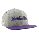 Northwestern Hat Grey/Purple Script Flatbill